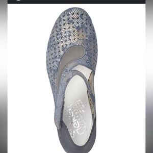 Rieker Blue Gold Leather Mirjam Shoes